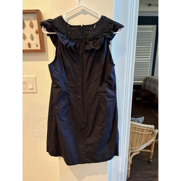 J. Crew Ruffle Sleeveless Dres 12P Classic Timeless Capsule Staple Old Money LBD - Picture 3 of 5